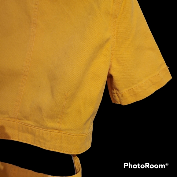 NWT Only Cut Out Dress M Denim Orange Closes with Metal Buttons in Front - Picture 12 of 13